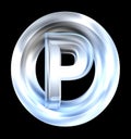 Parking symbol in glass (3d)