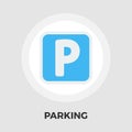 Parking symbol icon flat