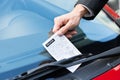 Parking ticket on car's windshield Royalty Free Stock Photo