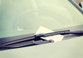 Parking ticket on car windscreen Royalty Free Stock Photo