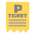 Parking ticket icon, cartoon style