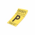 Parking ticket icon, cartoon style