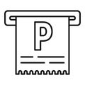 Parking ticket icon, outline style