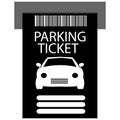 Parking ticket icon. Parking receipt template Paper receipt from ticket machine slot sign. Cars parking tickets symbol. flat style