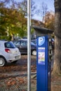 Parking ticket machine to pay for a temporary parking space Royalty Free Stock Photo