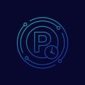 parking time icon, linear design
