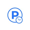 parking time icon on white