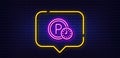 Parking time line icon. Car park clock sign. Neon light speech bubble. Vector Royalty Free Stock Photo