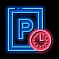 Parking Time neon glow icon illustration Royalty Free Stock Photo