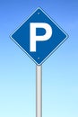 Parking traffic sign with blue sky Royalty Free Stock Photo