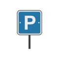 Parking traffic sign flat icon