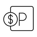 Parking transport money pay line style icon design