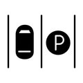 Parking transport placeholder silhouette style icon design