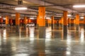 Parking underground garage interior in apartment house or in supermarket Royalty Free Stock Photo