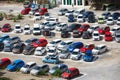 Parking on the Vai beach Royalty Free Stock Photo