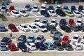 Parking on the Vai beach Royalty Free Stock Photo