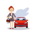 Parking at Work. Daily Routine Activities of Women Royalty Free Stock Photo