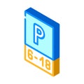 parking working time mark isometric icon vector illustration Royalty Free Stock Photo