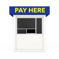 Parking Zone Booth with Pay Here Sign. 3d Rendering Royalty Free Stock Photo