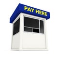 Parking Zone Booth with Pay Here Sign. 3d Rendering Royalty Free Stock Photo