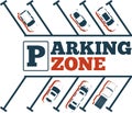 Parking zone poster in minimalist style Royalty Free Stock Photo