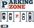 Parking zone poster in minimalist style Royalty Free Stock Photo