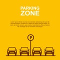 Parking Zone yellow background. Vector