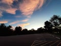 Parkinglot no people trees clowds sky Royalty Free Stock Photo