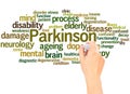 Parkinson word cloud hand writing concept