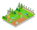 Parkland concept banner, isometric style