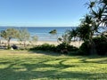 Parklands behind a Gold Coast beach towards Surfers Paradise in the distance Royalty Free Stock Photo