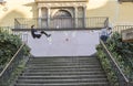 Parkour acrobat in action in Zagreb, Croatia