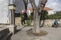 Parkour acrobat in action in Zagreb, Croatia