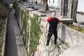 Parkour acrobat in action in Zagreb, Croatia