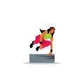 Parkour athlete jumping over a barrier. Vector