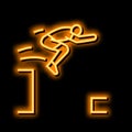 parkour extreme sport neon glow icon illustration