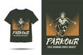 Parkour free running above object silhouette t shirt design Royalty Free Stock Photo