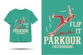 Parkour free running flip it t shirt design Royalty Free Stock Photo