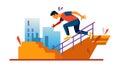 Parkour Runner Urban Obstacle Course Vector, vector design Generative AI Royalty Free Stock Photo