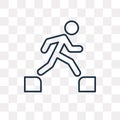 Parkour vector icon isolated on transparent background, linear P