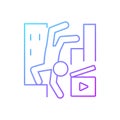 Parkour videos gradient linear vector icon