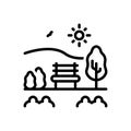 Black line icon for Parks, garden and public