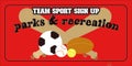 Parks and Recreation Banner Team Sports Sign Up