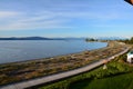 Parksville boardwalk on a sunny day.