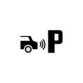Parktronic Sensor. Parking Assist Flat Vector Icon