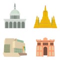 Parlament icon set, cartoon style