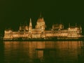 Parlament Ã­n Budapest at night, a million lights, the Duna Royalty Free Stock Photo