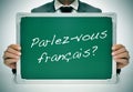 Parlez-vous francais? do you speak french? written in french Royalty Free Stock Photo