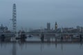 Parliament, Big Ben,London Eye and Golden Jubilee Bridges Royalty Free Stock Photo