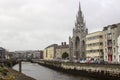 Parliament Bridge and the Holy Trinity Church in Cork Ireland on the Father Mathew Quay Royalty Free Stock Photo